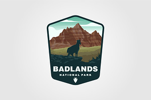 Badlands National Park Logo Vintage