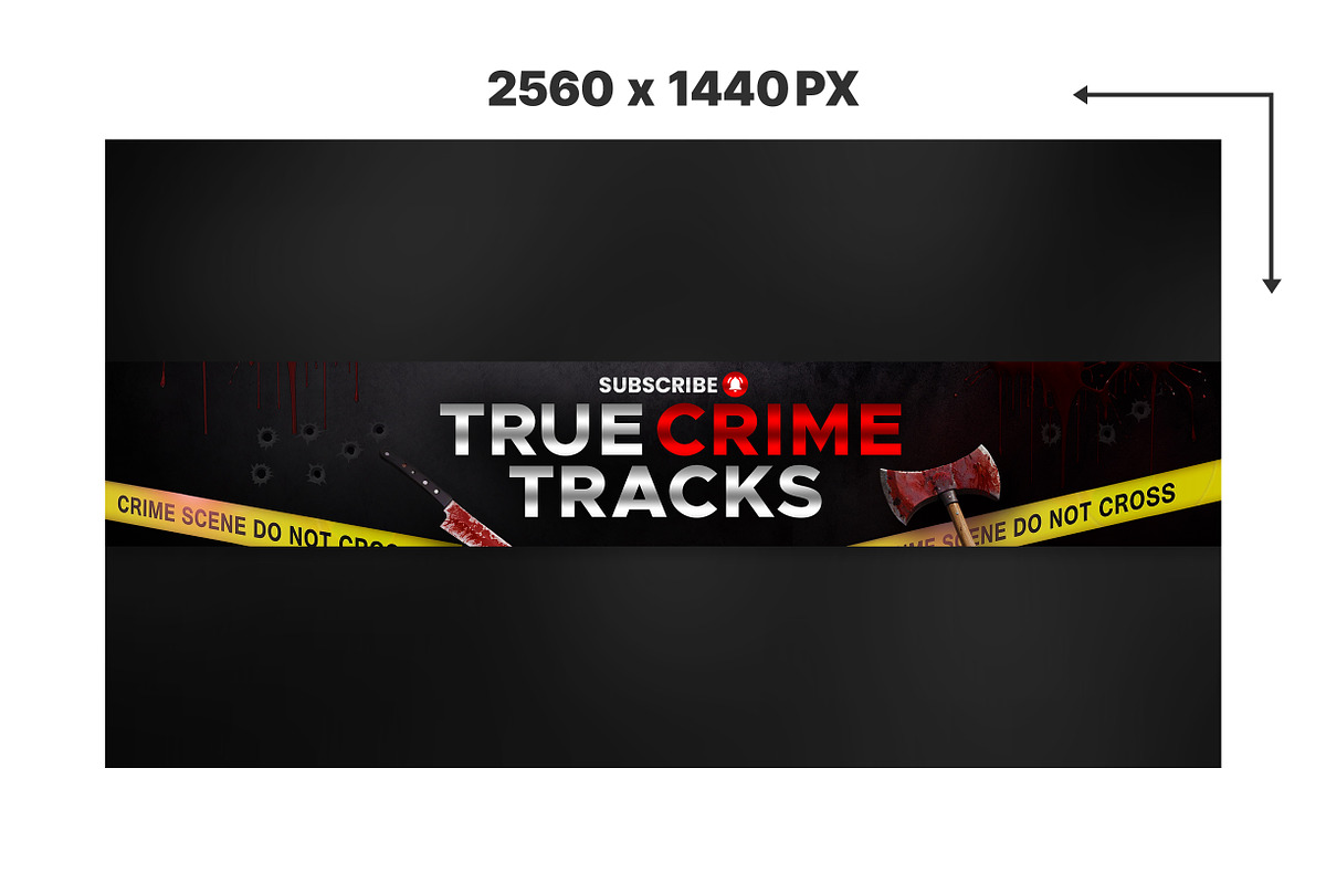 True Crime YouTube Banner, a Social Media Template by Vaughn Studios (Photo 2 of 5)