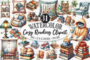 Cozy Reading Clipart, an Illustration by Designking (Thumbnail 1 of 5)