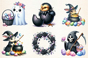 Funny Gothic Easter Clipart, an Illustration by DreamArtGraphic (Thumbnail 2 of 4)