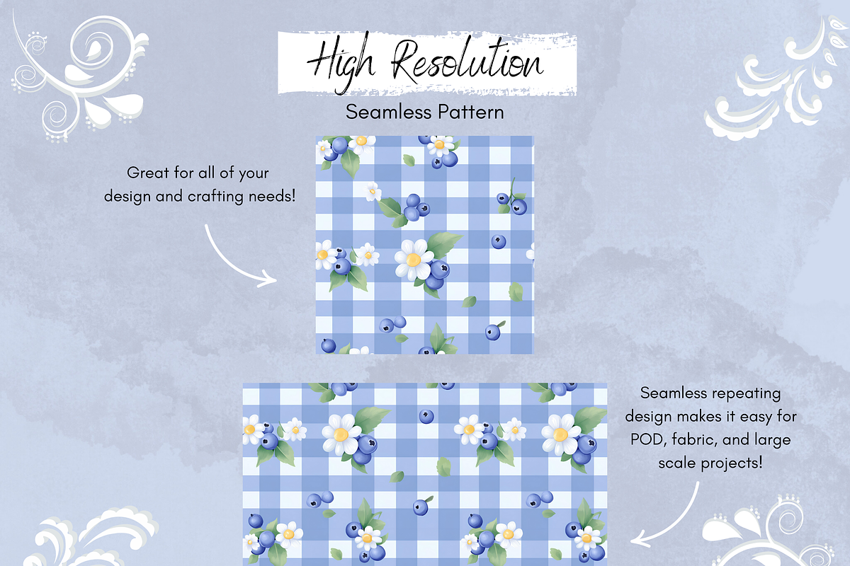 Berries with Flowers in Gingham, a Pattern Graphic by Paper & Pattern Studio (Photo 3 of 9)
