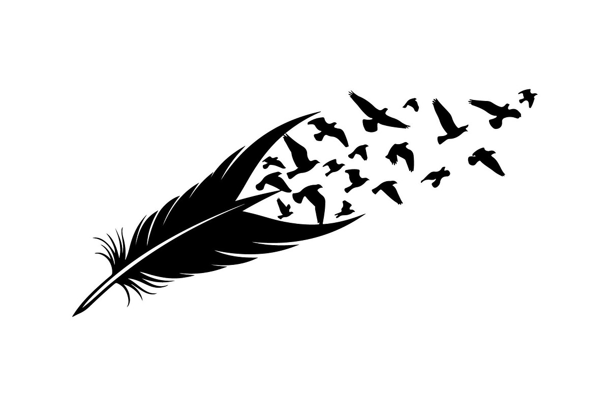 Boho Feather Silhouette Vector, an Object Graphic by jahid234 (Photo 45 of 51)