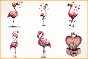 Whimsical Funny Valentines Flamingo, an Illustration by Watercolor design (Thumbnail 3 of 8)