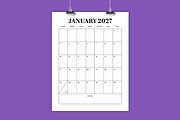 2027 Vertical 8.5x11 Inch Calendar, a Stationery Template by Running With Foxes (Thumbnail 1 of 5)