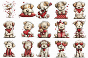 Whimsical Valentine Dog Clipart, an Illustration by Libby Wishes (Thumbnail 3 of 7)