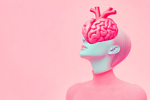 Surreal Portrait of Woman with Brain Mask, a Person Photo by Ales Munt