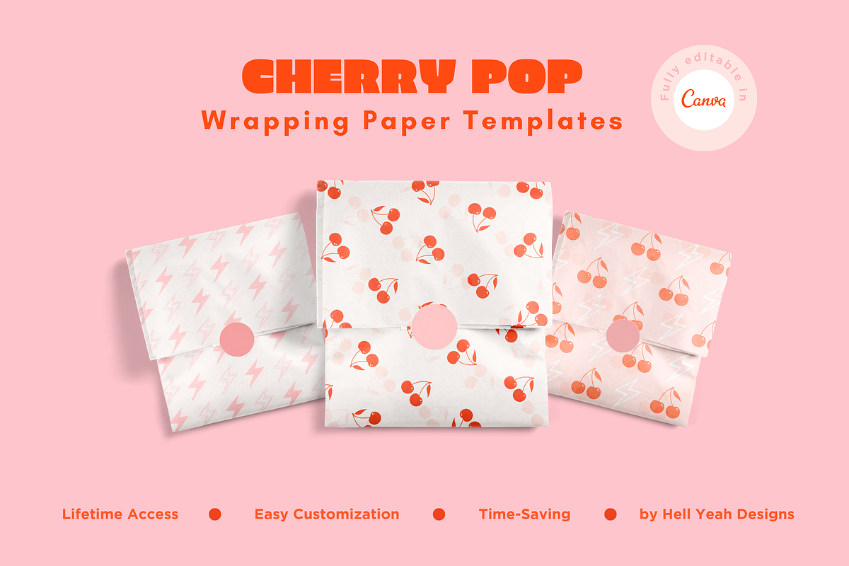 Cherry Wrapping Paper Templates, a Stationery Template by Hell Yeah Designs (Photo 1 of 7)