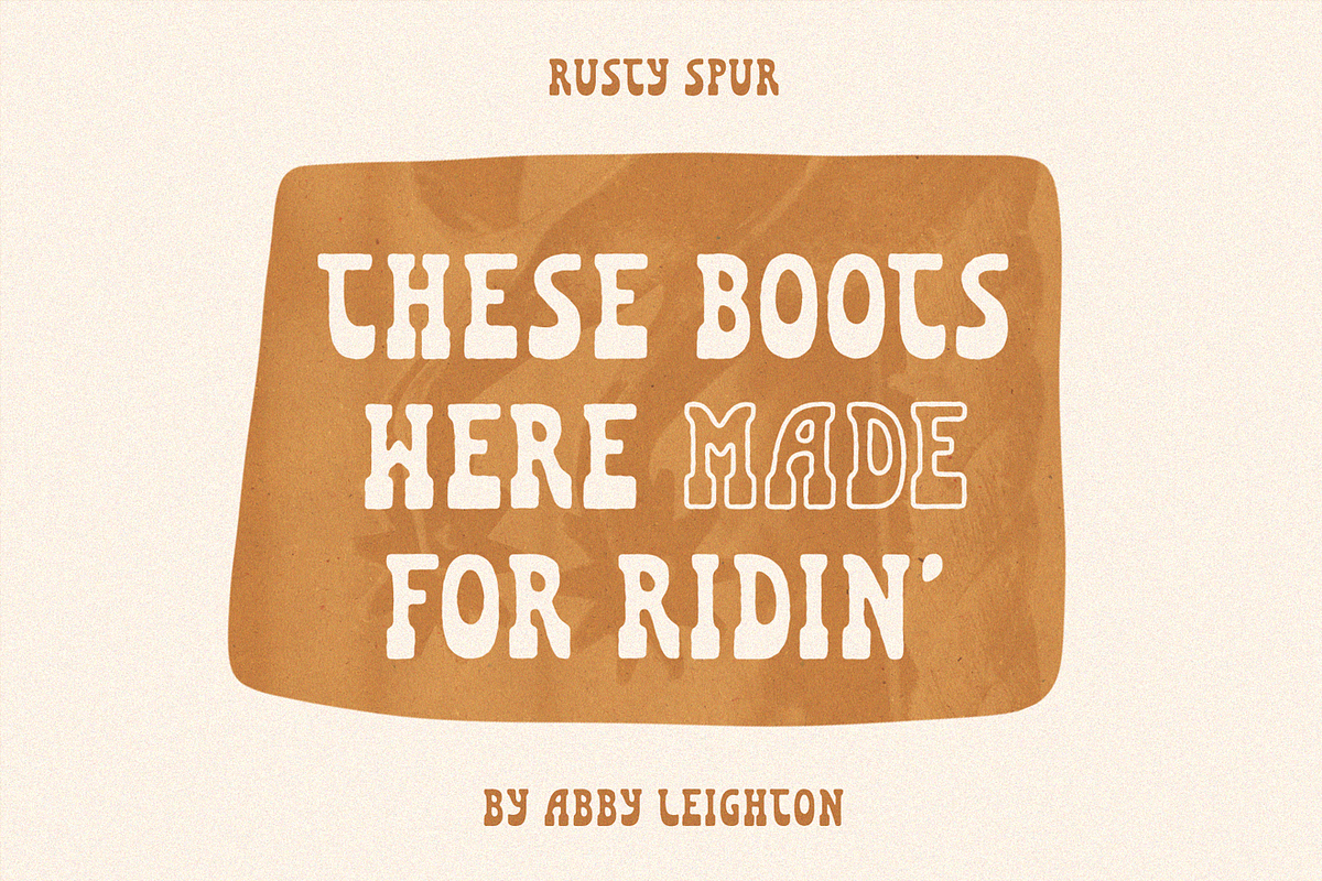 RUSTY SPUR by Abby Leighton, a Slab Serif Font by Abby Leighton Studio (Photo 3 of 7)