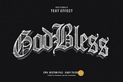 Classic GodBless Text Effect, a Layer Style Add-On by zdson (Thumbnail 1 of 2)