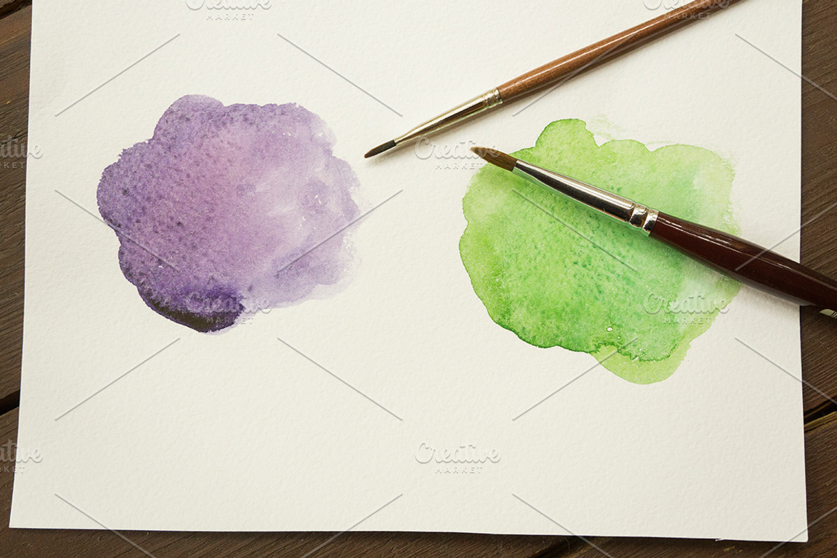 Watercolor circles vector set, a Decorative Illustration by miminoshka (Photo 6 of 7)