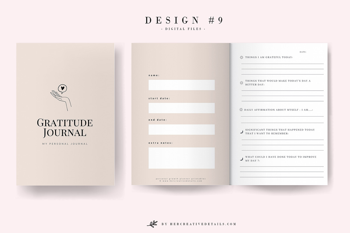 Gratitude Journal Printable - 09, a Brochure Template by Her creative details (Photo 1 of 4)