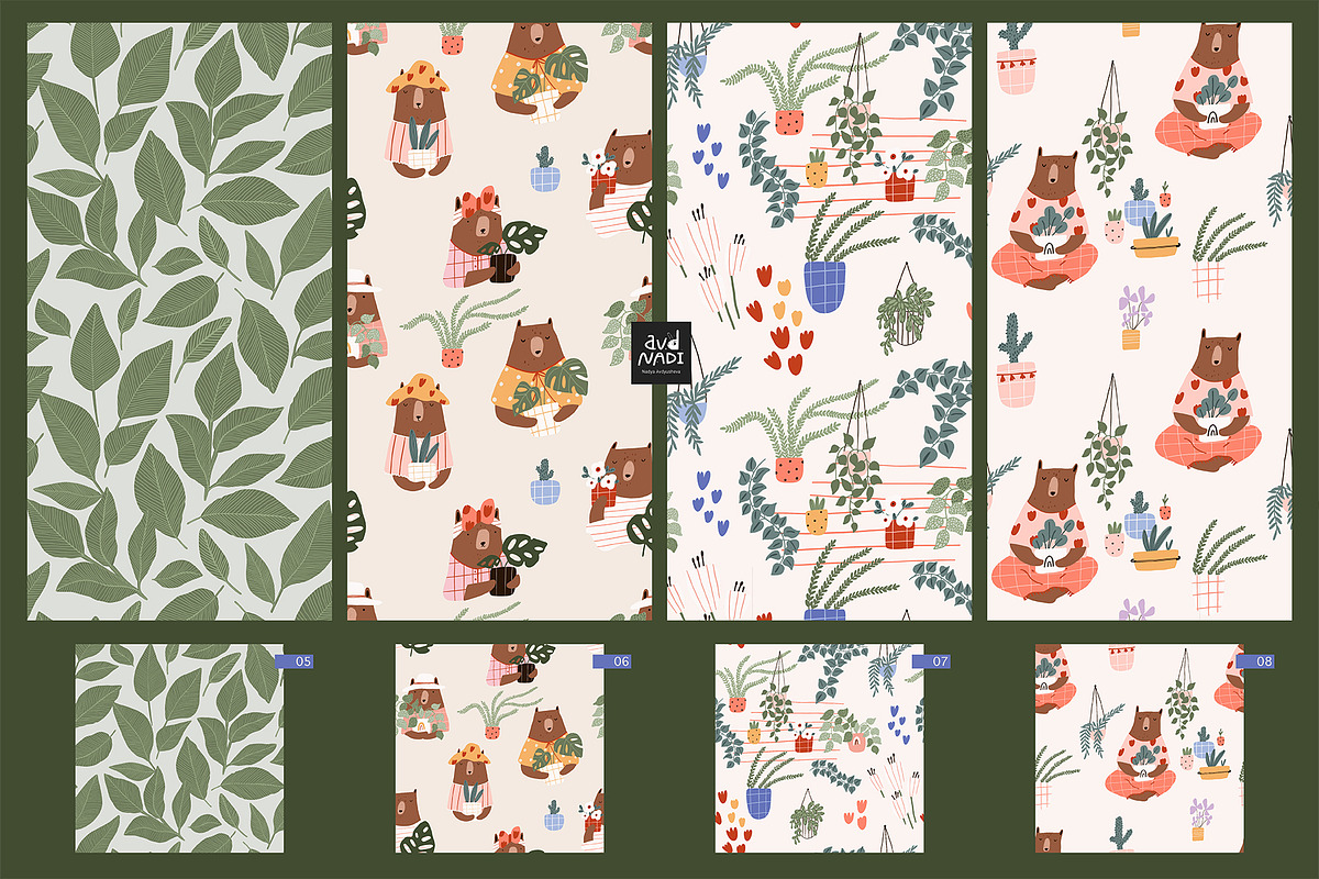Bear’s Secret Garden - collection, an Animal Illustration by avdnadi (Photo 10 of 11)