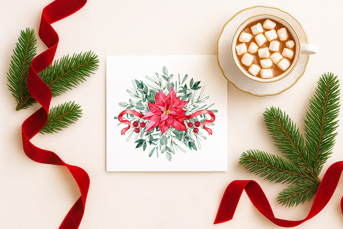 Christmas. Watercolor Clipart Set, an Illustration by NataliMiasStore (Photo 7 of 7)