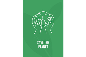 Save The Planet Postcard With Linear