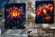 Macro Neon flowers. Wall art., a Decorative Illustration by KENO Mascots (Thumbnail 5 of 5)