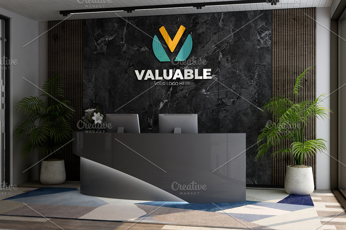 PSD Office Receptionist Wall Mockup, a Product Mockup by Ayy (Photo 9 of 14)