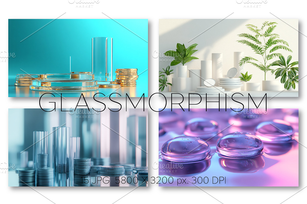 Glassmorphism style. Wall Art., a Background Graphic by KENO Mascots (Photo 3 of 5)