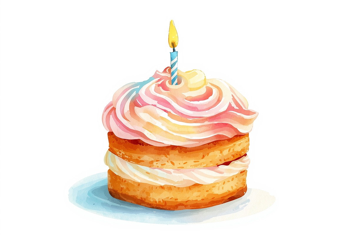 watercolor birthday Cakes Party, a Graphic by Creativeshirt (Photo 10 of 14)
