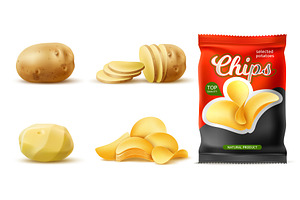 Realistic mockup of chips packaging, a Food Illustration by Vectorbuum