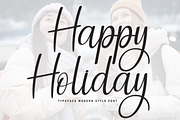 Happy Holiday | Script Font, a Handwritten Font by Scratchones (Thumbnail 1 of 9)