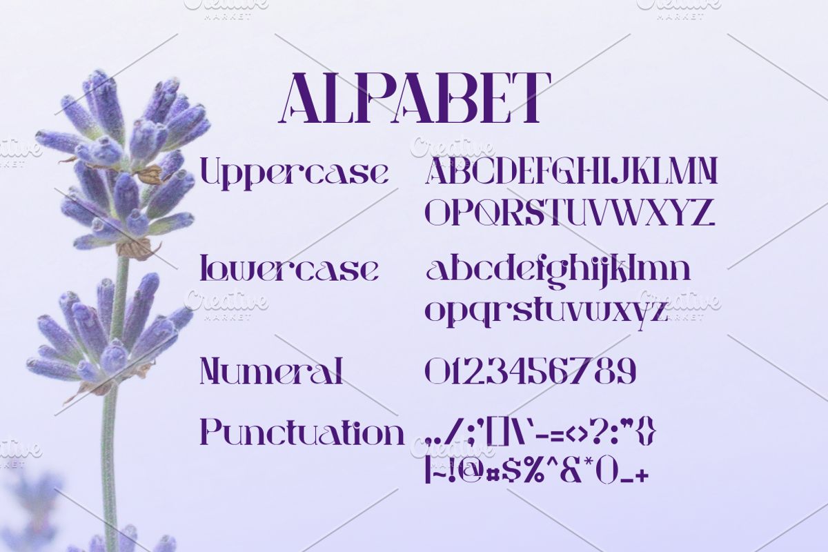 Lavender font luxuri, a Serif Font by DreamColor (Photo 2 of 5)