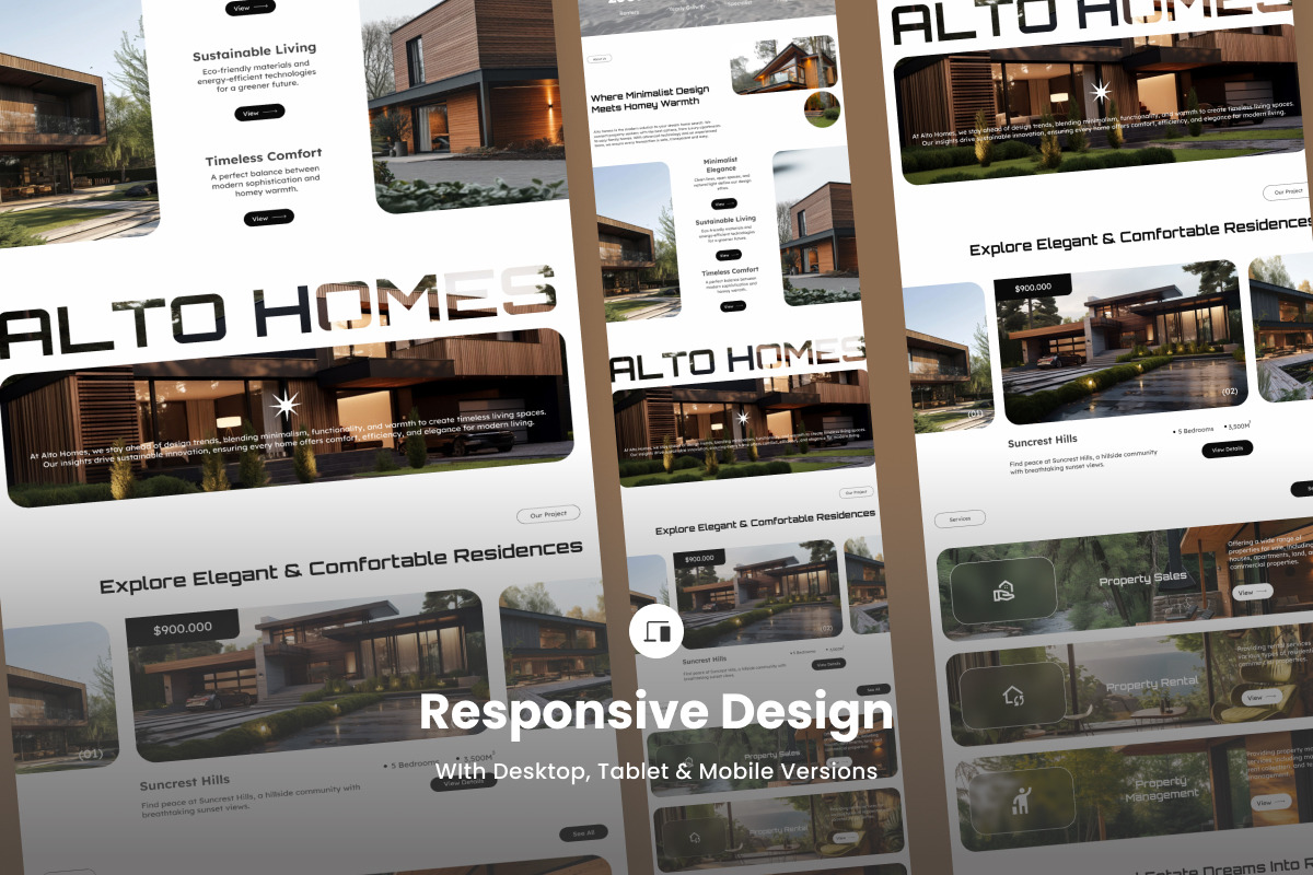 Alto Homes - Real Estate Landing UI, a Landing Page Template by productype1 (Photo 3 of 5)