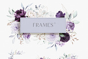 Violet Watercolor Floral Alphabet, a Decorative Illustration by Veris Studio (Thumbnail 4 of 12)