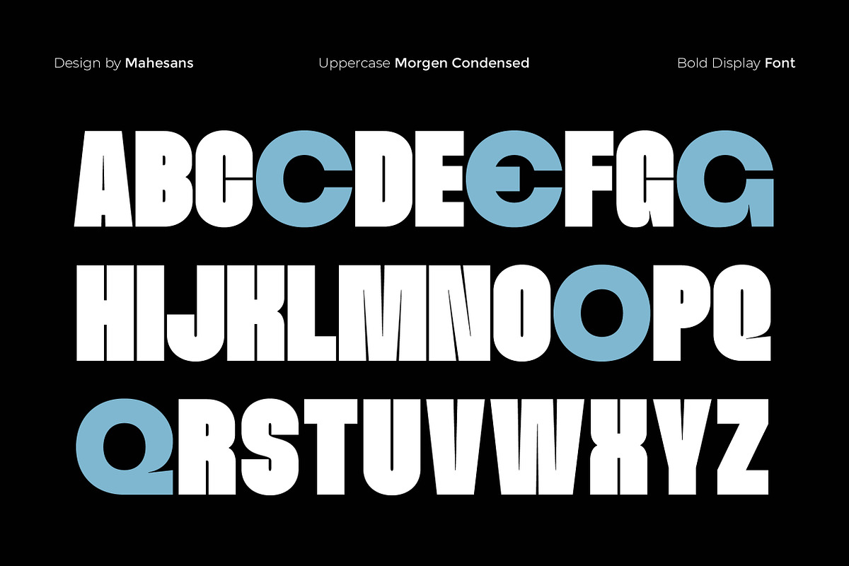 Morgen – Bold Condensed Display Font, a Sans Serif Font by Mahesans Co (Photo 8 of 10)