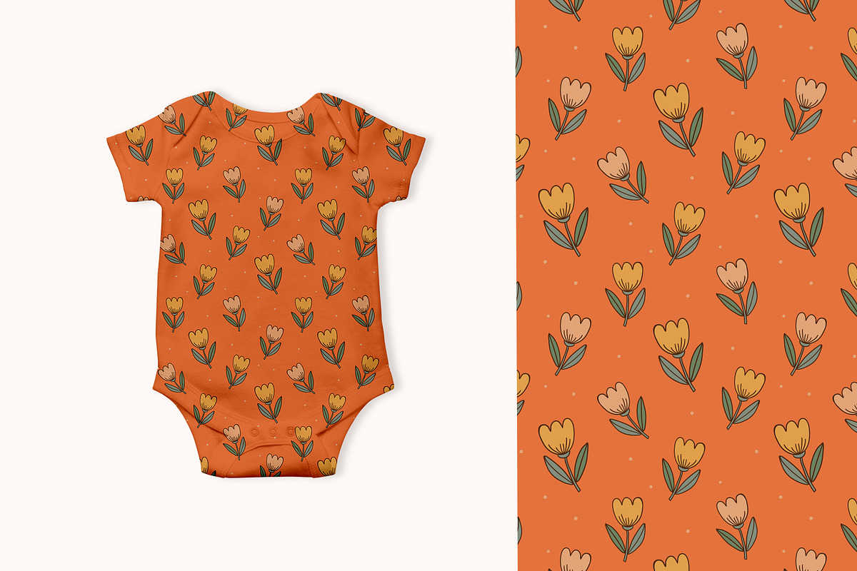 Retro floral patterns., a Pattern Graphic by hanifa_design (Photo 3 of 6)