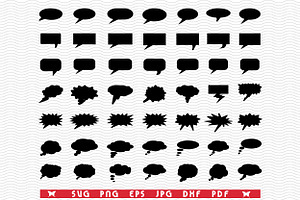 SVG Speech Bubble, Black silhouette