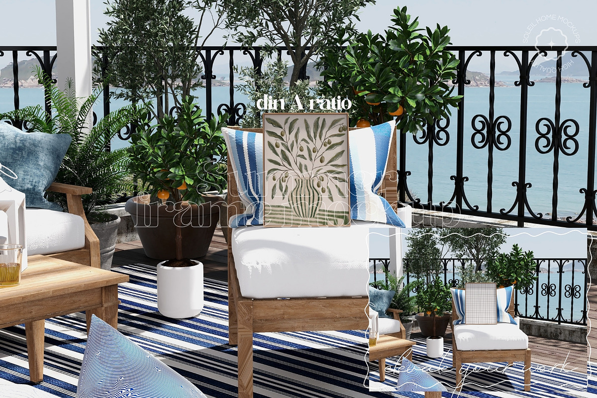 SUMMER | Mediterranean Frame Mockups, a Household Mockup by SoleilHomeMockups (Photo 4 of 10)