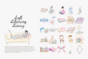 Soft literary living clipart bundle, a Decorative Illustration by Patishop Art (Thumbnail 2 of 8)