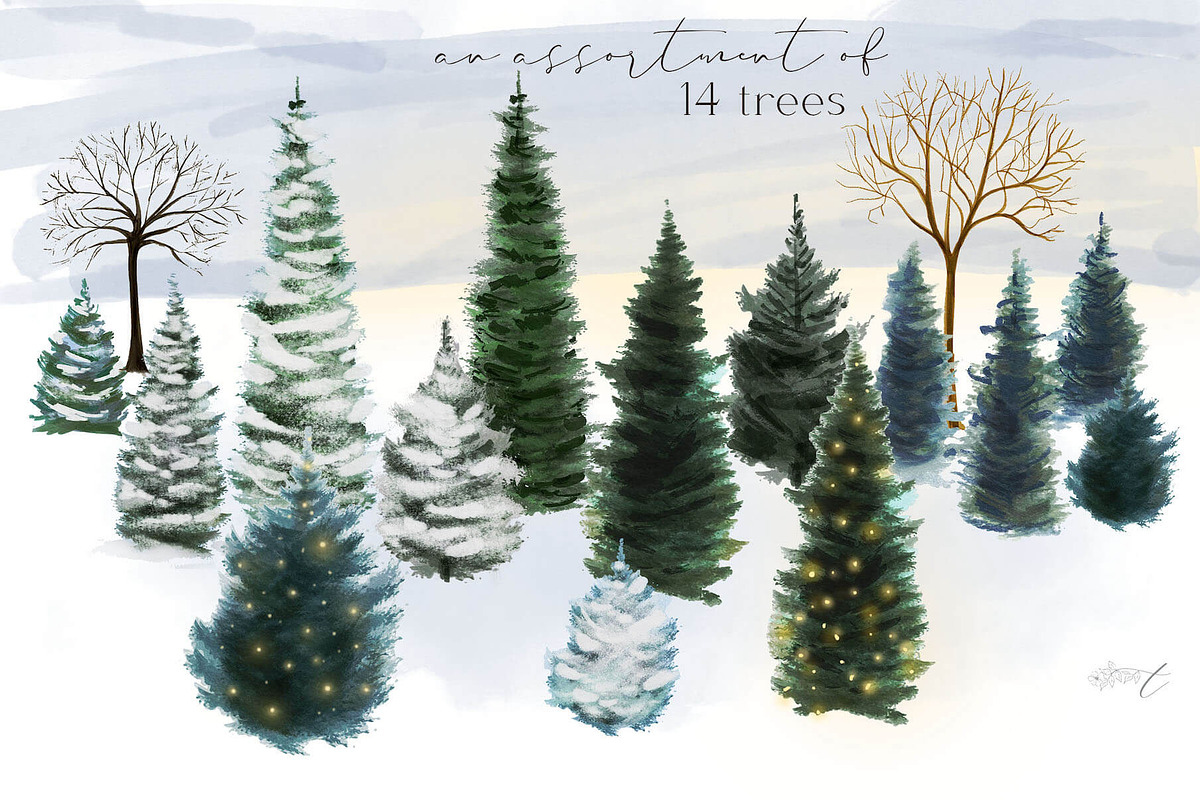 Watercolor Christmas Scenes, an Animal Illustration by Twigs and Twine (Photo 11 of 15)