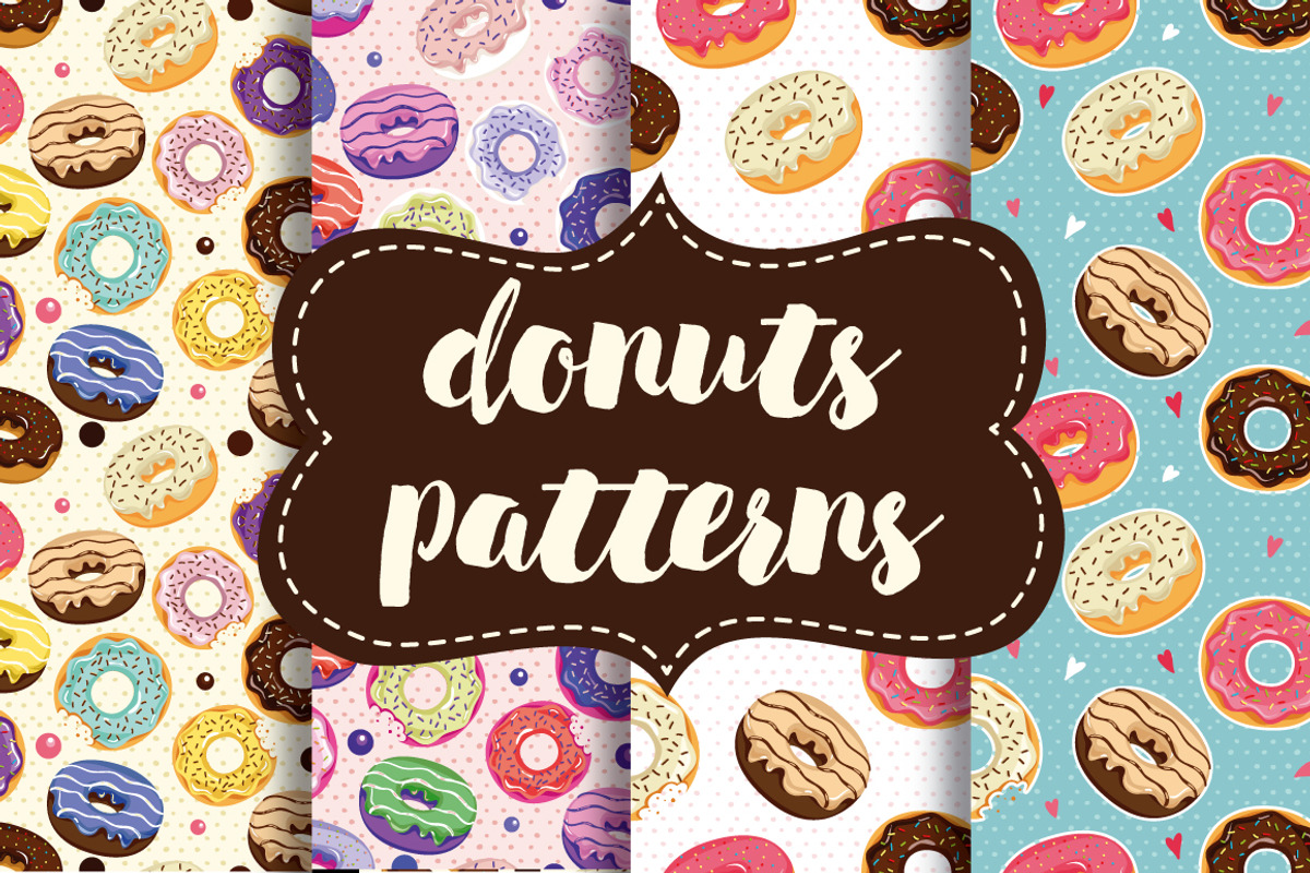 Cute donuts with colorful glazing, a Background Graphic by martynmarin (Photo 1 of 11)