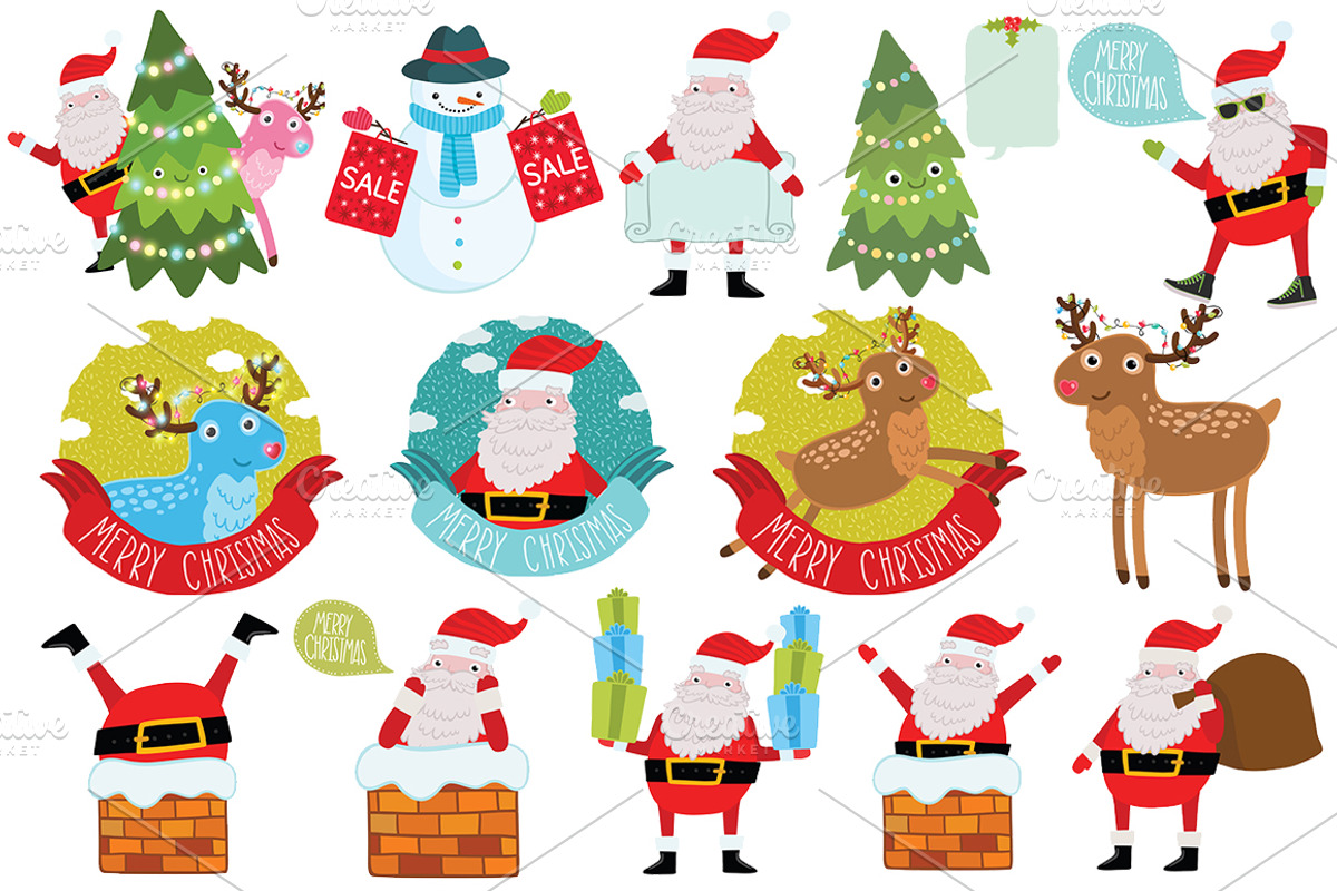 Merry Christmas illustrations, an Illustration by kostolom3ooo (Photo 2 of 5)