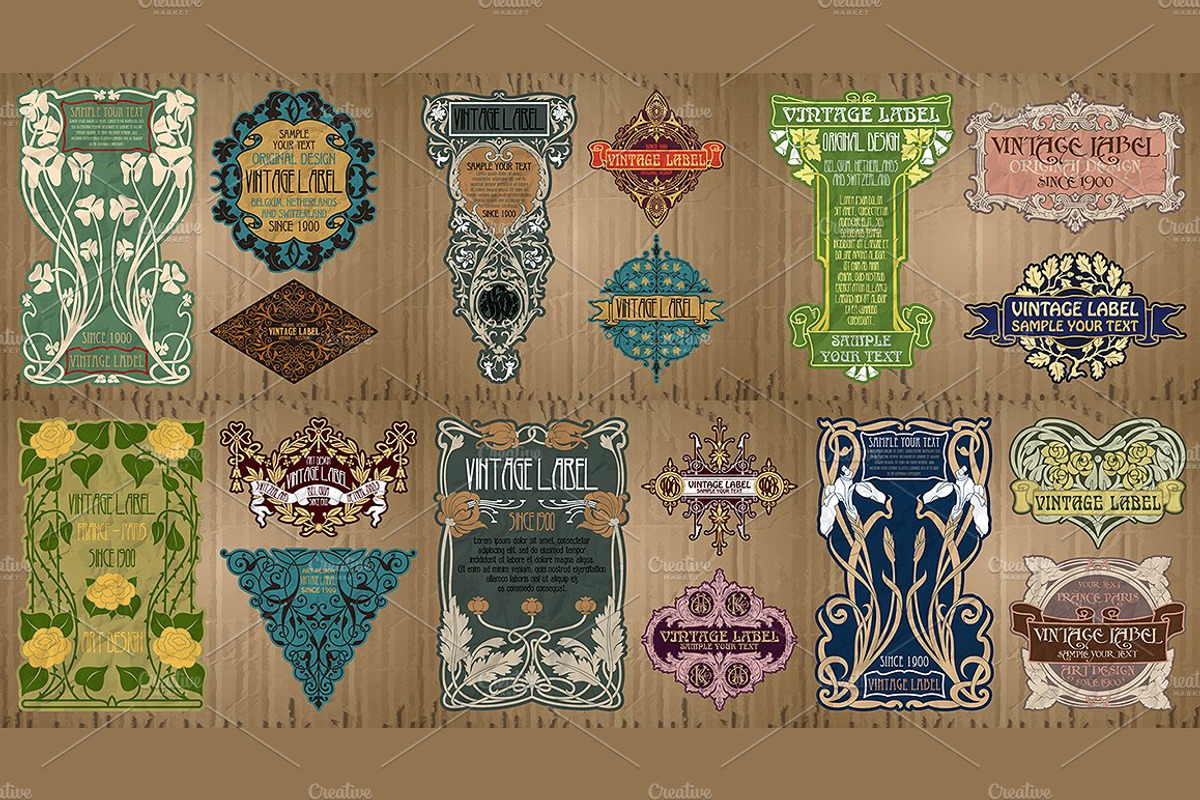 Label Art Nouveau - mega set, a Decorative Illustration by Stanislav Kharchevskyi (Photo 11 of 12)
