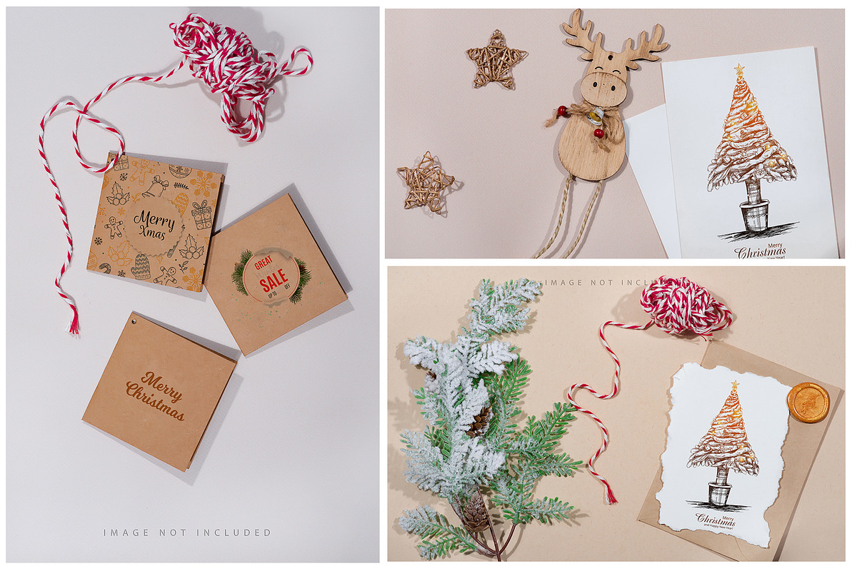 Christmas Card Mockup set, a Card Template by YuMyart (Photo 2 of 4)