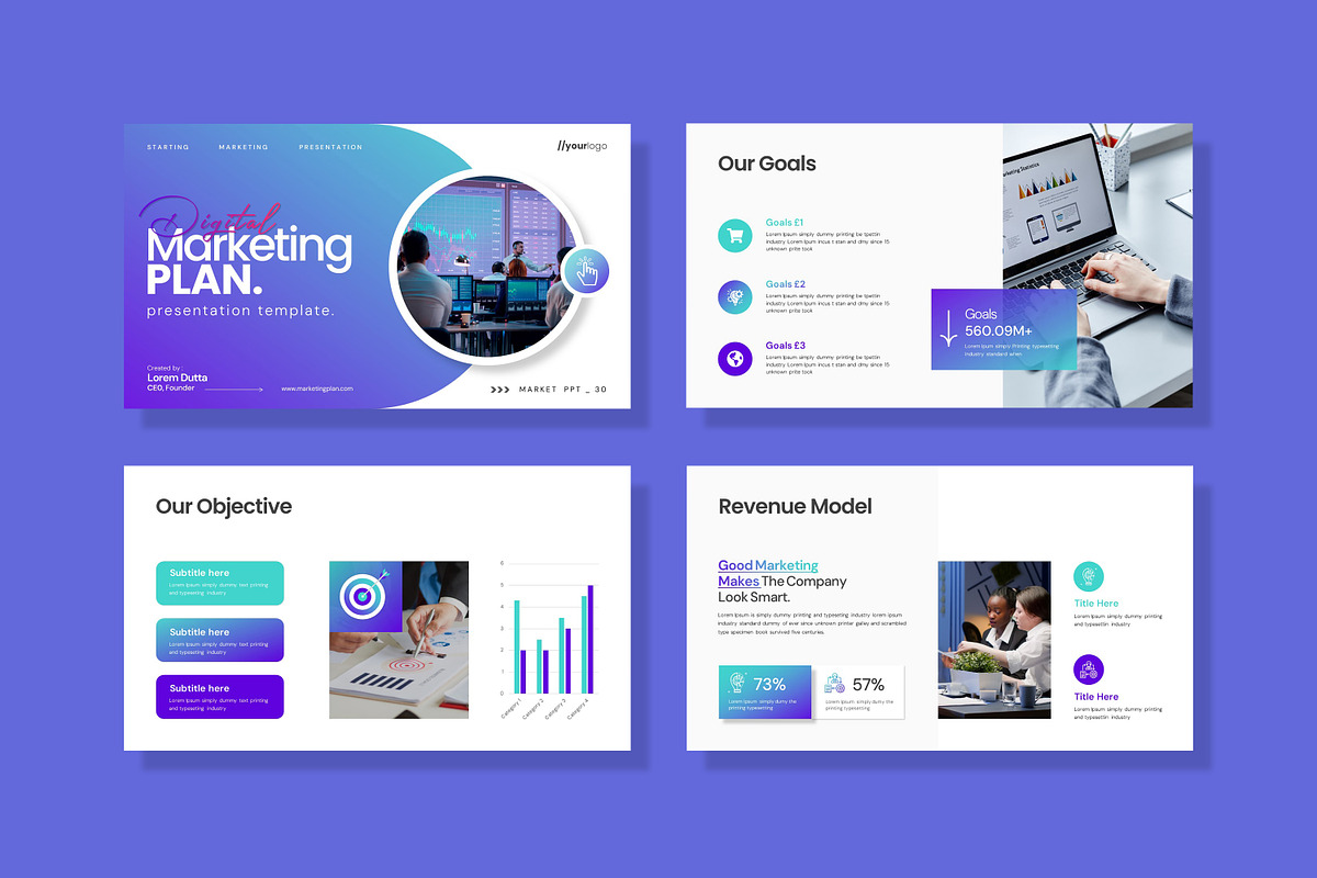 Marketing Plan Presentation, a Presentation Template by evgenystudio