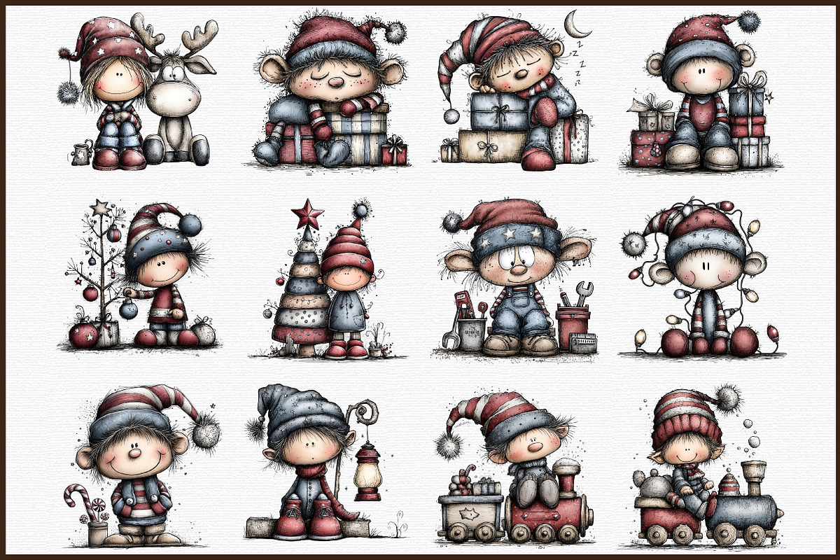 Whicmila Christmas Elf Clipart, an Illustration by Sublimation Artist (Photo 3 of 6)