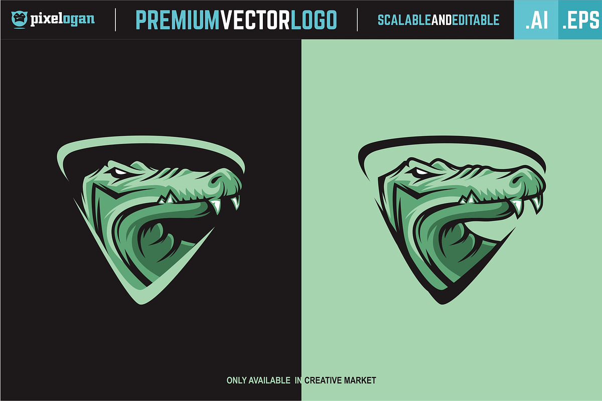 Gator Head Logo, a Branding & Logo Template by pixelogan (Photo 2 of 2)