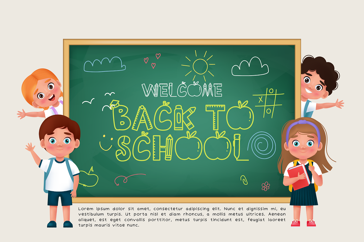 Back To School is a decorative font, a Handwritten Font by Brown Cupple (Photo 3 of 8)