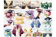 Graduation Clipart Bundle, an Education Illustration by GlamArtZhanna (Thumbnail 5 of 6)