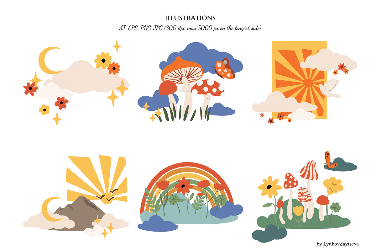 Groovy abstract landscape creator, a Decorative Illustration by LyubovZaytseva (Photo 7 of 18)