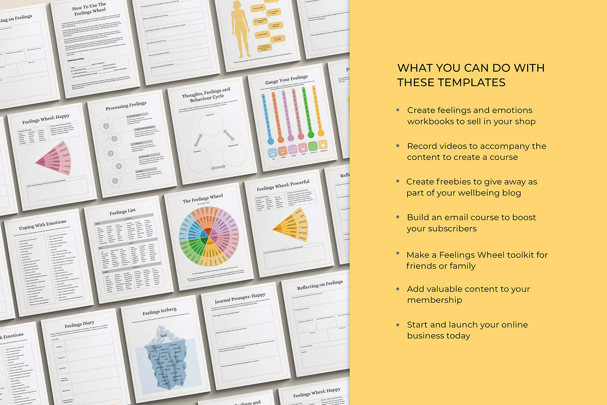 Feelings Wheel Canva Templates, a Templates & Theme by Miri Campbell (Photo 4 of 8)