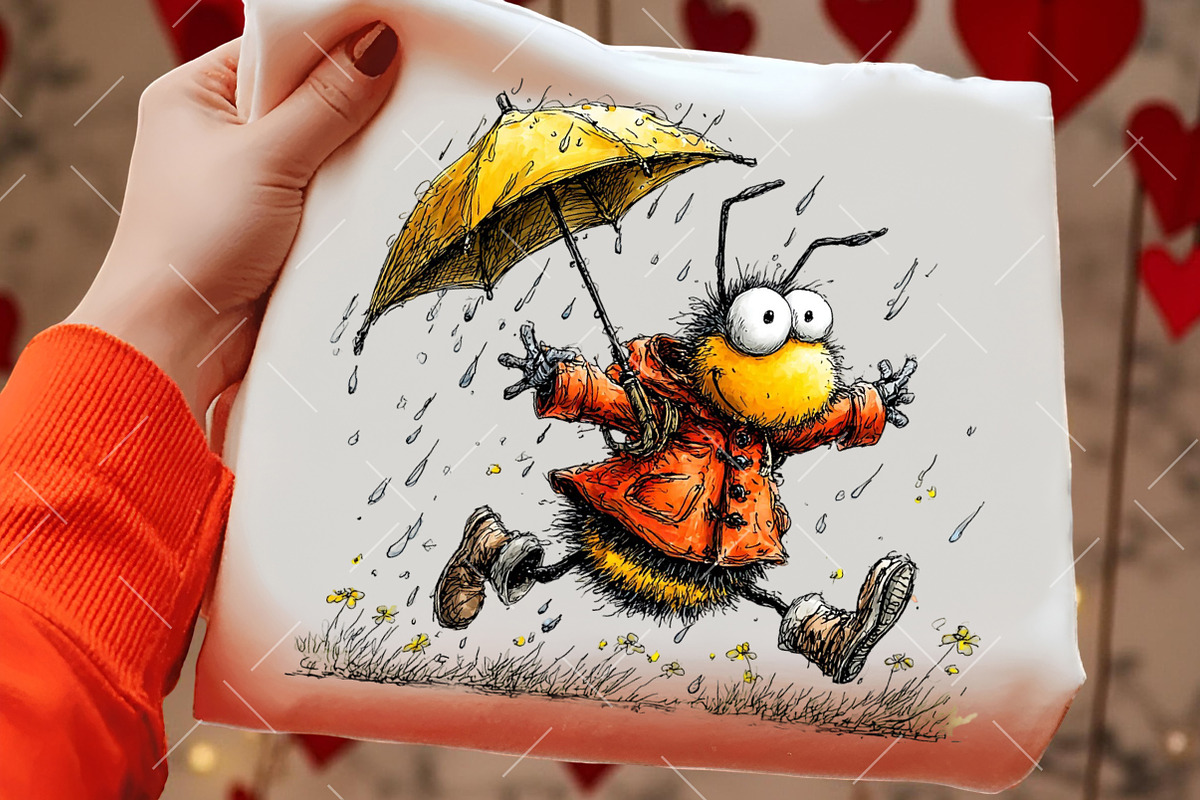 Funny Spring Bee Clipart, an Illustration by OK Design (Photo 5 of 6)
