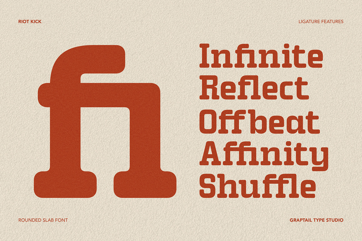 Riot Kick - Rounded Slab Font, a Slab Serif Font by Graptail (Photo 7 of 10)