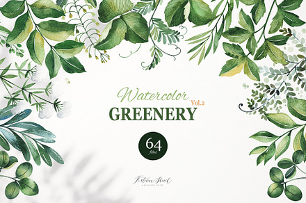 Watercolor Greenery.Vol.2