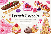 French Sweets Watercolor Collection, a Food Illustration by Olga Alexeenko (Thumbnail 1 of 6)