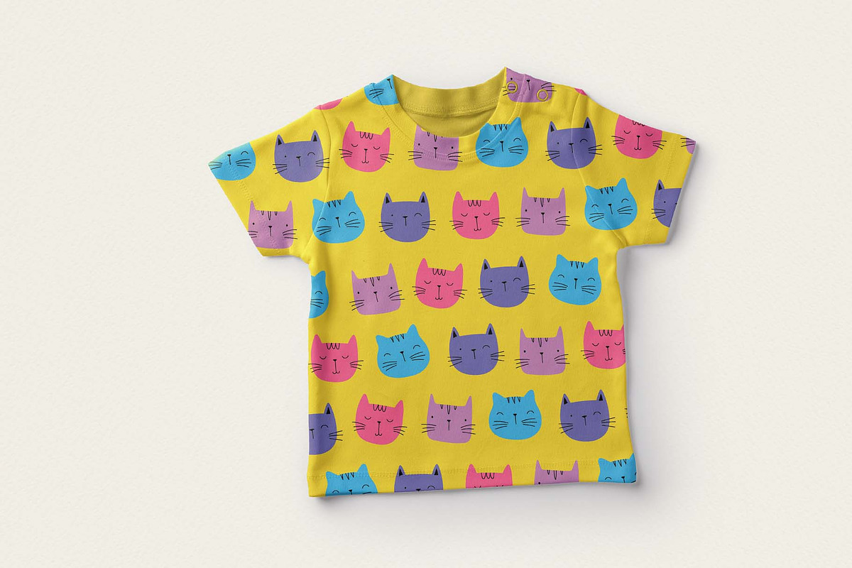 Colorful Cat Faces Seamless Pattern, a Pattern Graphic by Irina Ostapenko (Photo 3 of 5)