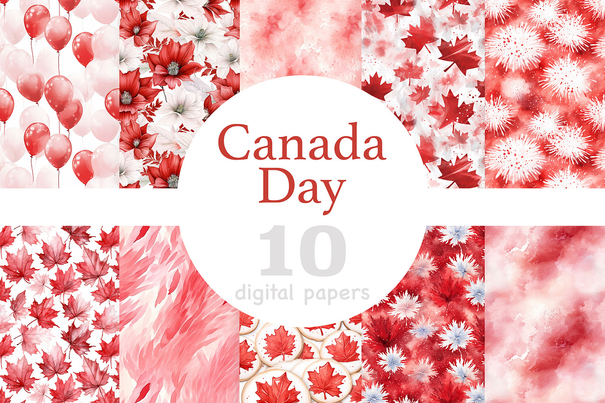 Canada Day Digital Papers, a Pattern Graphic by GlamArtZhanna (Photo 1 of 4)